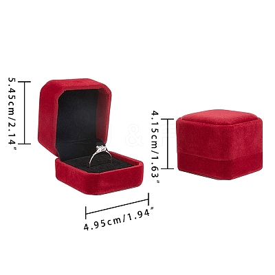 Square Velvet Ring Boxes LS-VBOX-WH0002-01B-1