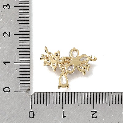 Brass Pave Clear Cubic Zirconia Pendants KK-K427-05C-G-1