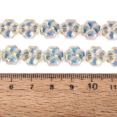 Baking Paint Electroplate Transparent Glass Beads Strands EGLA-Q136-04A-01-1