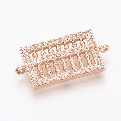 Brass Micro Pave Cubic Zirconia Links ZIRC-T004-31RG-1
