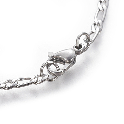 Tarnish Resistant 304 Stainless Steel Figaro Chain Bracelets BJEW-E369-05P-1