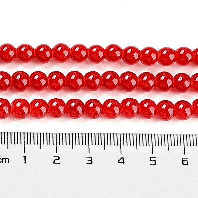 Baking Paint Imitation Jade Glass Round Bead Strands DGLA-Q021-6mm-29-1
