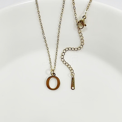 304 Stainless Steel Letter Pendant Necklaces NJEW-WH0027-26O-G-1