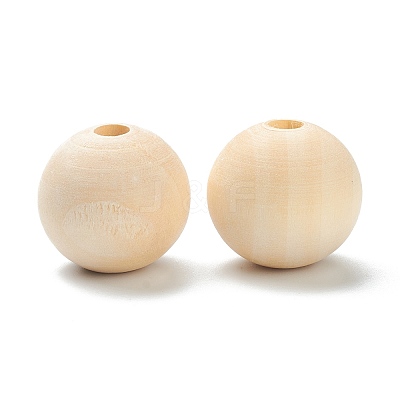 Natural Unfinished Wood Beads WOOD-XCP0001-19A-1