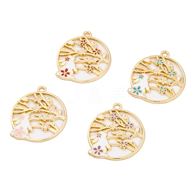 Rack Plating Alloy Enamel Pendants FIND-A040-05A-G-1
