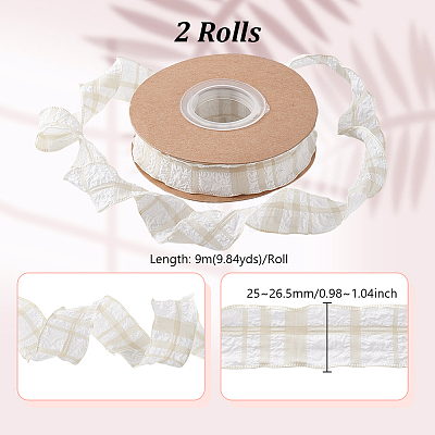 Polyester Tartan Ribbons SRIB-WH0011-348B-1