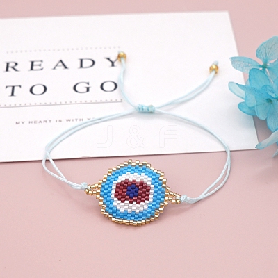 Friendship Evil Eye Loom Pattern Seed Beads Bracelets for Women BJEW-C011-10B-1