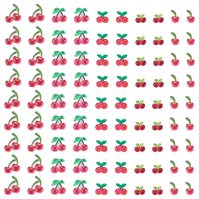 200Pcs Resin Cherry Cabochons RESI-TA0005-49-1