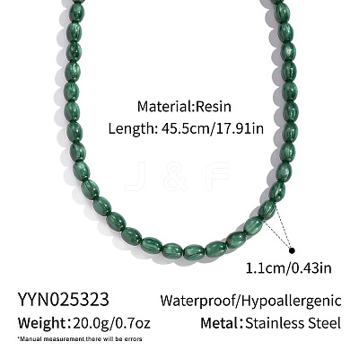 Autumn Winter Resin Oval Beaded Necklaces PI5034-1-1