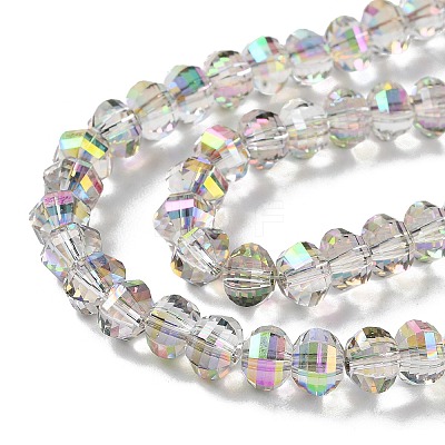 Transparent Electroplate Glass Beads Strands GLAA-Q099-C01-06-1