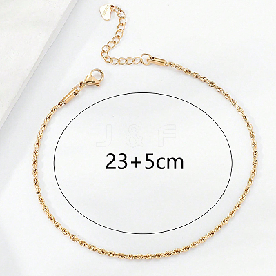 Beach Stainless Steel Rope Chain Anklets for Women SS7135-1-1