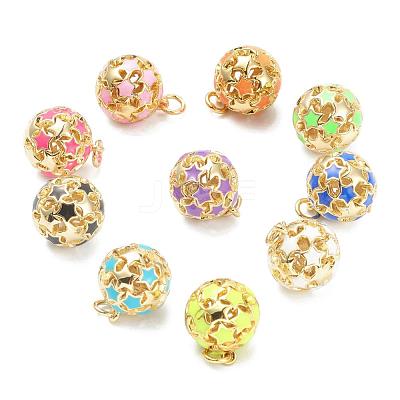 Brass Enamel Charms KK-A153-02G-1