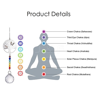 Crystals Chandelier Suncatchers Prisms Chakra Hanging Pendant AJEW-I040-12P-1