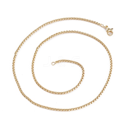 Brass Box Chain Necklaces LS-NJEW-I247-04G-1