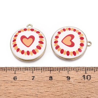 Printed Alloy Enamel Pendants ENAM-N072-03KCG-02-1