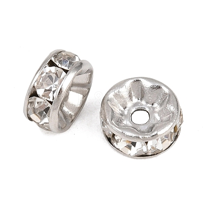 304 Stainless Steel Rhinestone Spacer Beads LS-STAS-P444-01B-P-1