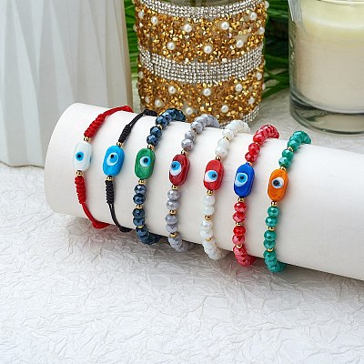 40Pcs 8 Colors Normal Lampwork Beads LAMP-SZ0001-24-1