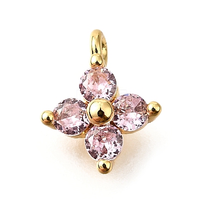 Brass Micro Pave Cubic Zirconia Pendants KK-D356-07H-G-1