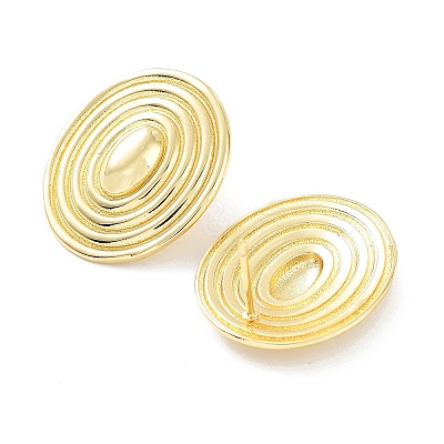 Oval Rack Plating Brass Studs Earrings for Women KK-Z038-22G-1