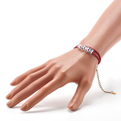 Two Loops Cotton Cord Warp Bracelets BJEW-JB06465-03-1