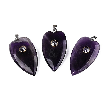 Natural Amethyst Pendants G-Q601-47B-1