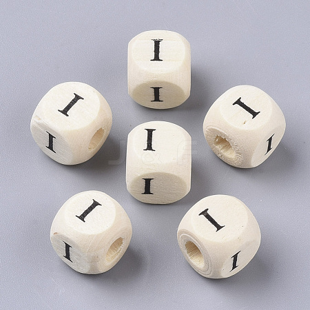 Printed Natural Wood Beads WOOD-T026-001I-1