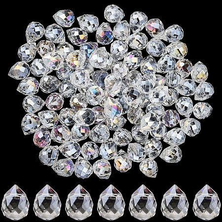 120Pcs Transparent Glass Beads GLAA-SP0001-42-1