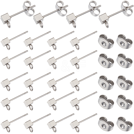 SUNNYCLUE 50Pcs 304 Stainless Steel Stud Earring Findings STAS-SC0006-56-1