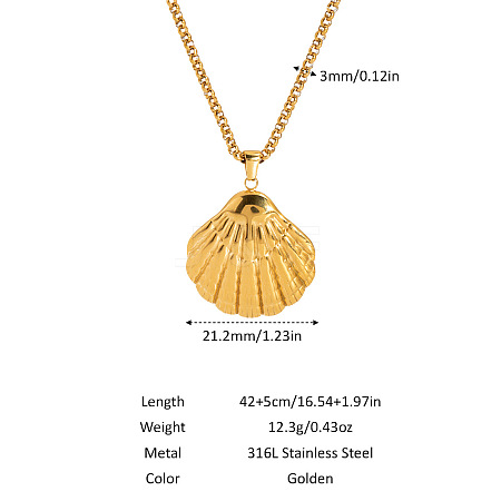 Minimalist Ocean 304 Stainless Steel Pendant Necklaces for Women HW3248-4-1