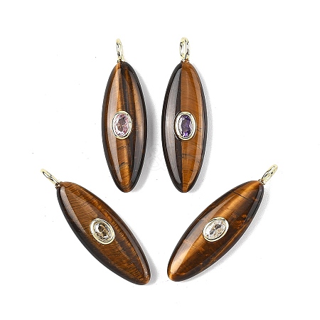 Natural Tiger Eye Pendants G-D357-01C-1