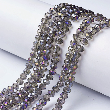 Electroplate Transparent Glass Beads Strands LS-EGLA-A034-T8mm-F11-1