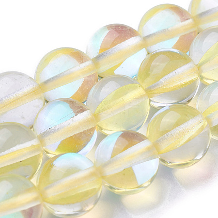 Synthetic Moonstone Beads Strands G-F143-10mm-13-1