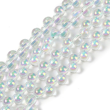 Electroplate Glass Beads Strands GLAA-Q105-01C-1