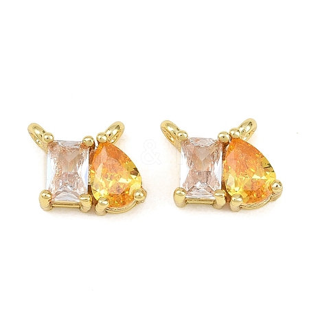 Brass Pave Cubic Zirconia Charms CU-CBA6A75-03G-04-1