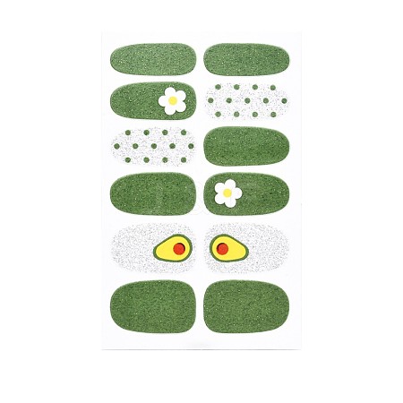 Avocados & Strawberries & Flowers Full Cover Nail Art Stickers MRMJ-T109-WSZ487-1