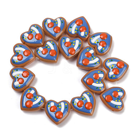 Handmade Heart Lampwork Beads Strands LAMP-P069-04A-02-1