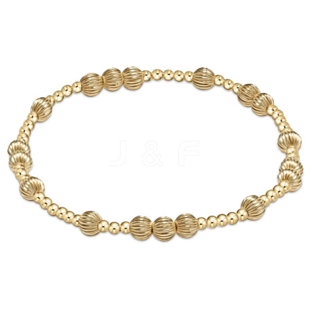 Bohemia Brass Round Beaded Stretch Bracelets TK0566-19-1