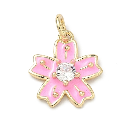 Brass Pave Clear Cubic Zirconia Pendants LS-KK-H255-06G-01-1