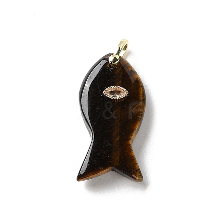 Natural Tiger Eye Pendants G-Z102-02G-01-1