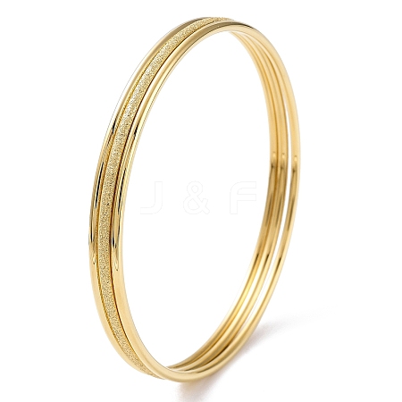 3Pcs Ion Plating(IP) 304 Stainless Steel Plain Bangles Set BJEW-G684-02B-G-1