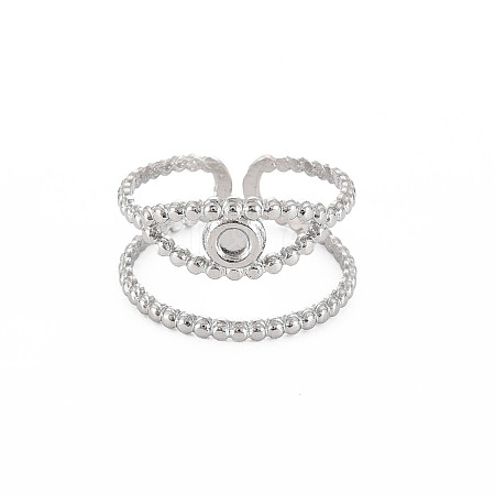 Tarnish Resistant 304 Stainless Steel Open Pad Ring Cabochon Settings LS-STAS-S119-157P-1