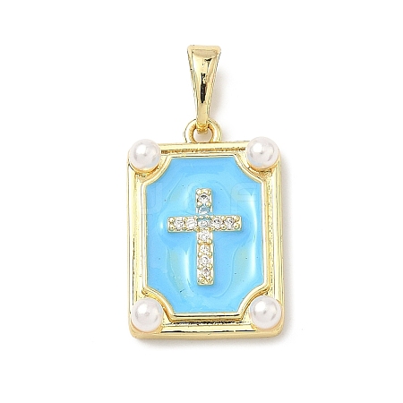 Brass Micro Pave Cubic Zirconia Pendants LS-KK-H255-07G-02-1