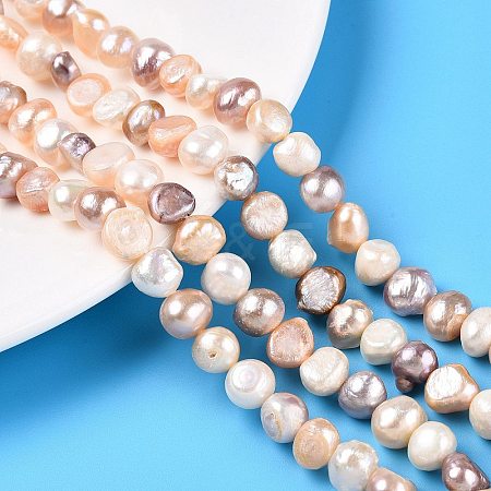 Natural Cultured Freshwater Pearl Beads Strands X-PEAR-N014-08E-01-1