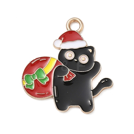 Christmas Alloy Enamel Pendants ENAM-I071-01KCG-02-1