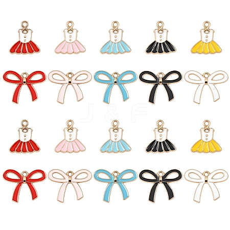 40Pcs 10 Styles Alloy Enamel Pendants ENAM-YW0005-63-1