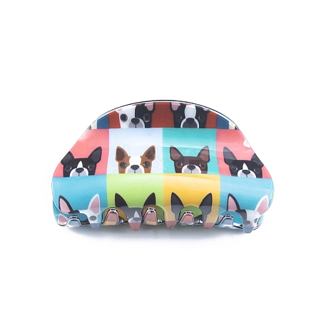 Dog Pattern PVC Plastic Claw Hair Clips PW-WG59378-03-1