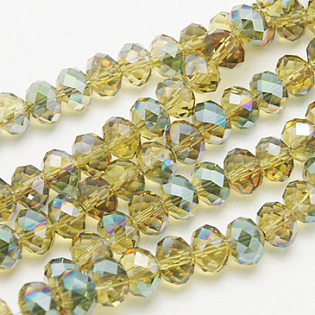 Electroplate Glass Beads Strands EGLA-D020-10x8mm-48-1