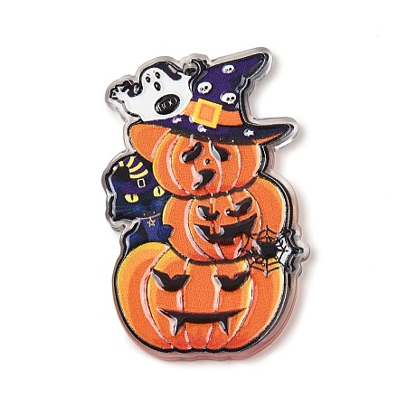 Halloween Printed Acrylic Pendants MACR-I041-02G-1