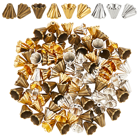 90Pcs 3 Colors Tibetan Style Bead Cones FIND-GO0003-36-1