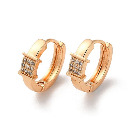 Brass Hoop Earrings with Rhinestone EJEW-K256-55KCG-1